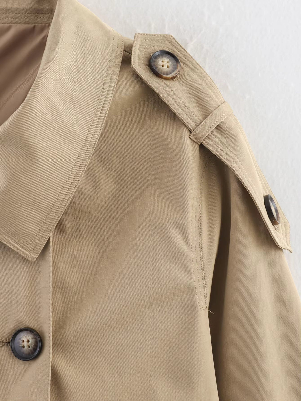 Sarah Beige Double Breasted Trench Coat