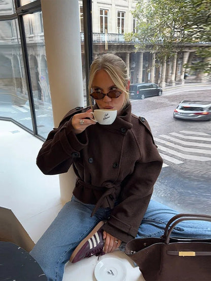 Sarah High Collared Coat