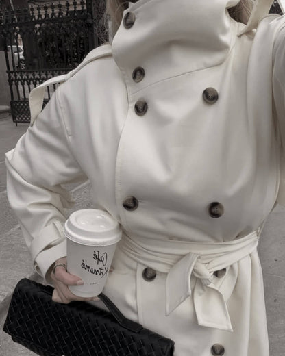Sarah High Neck Belted Trench Coat