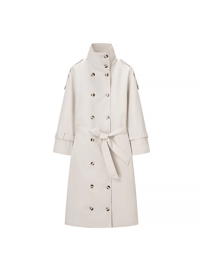 Sarah High Neck Belted Trench Coat