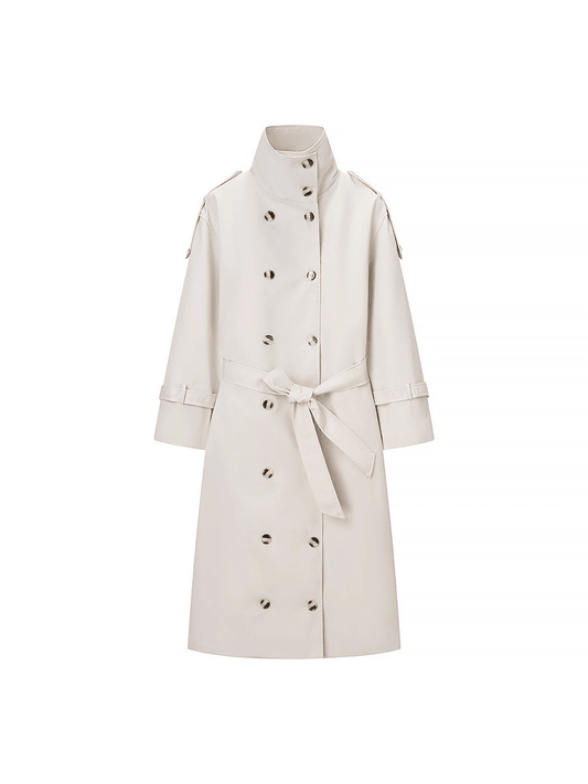 Sarah High Neck Belted Trench Coat