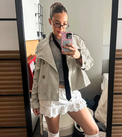 Teresa British Belted Trench Coat