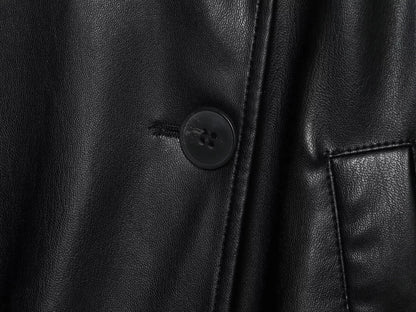 Alma Faux Leather Short Trench Coat