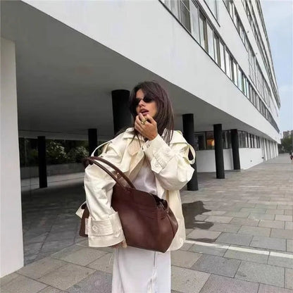 Aethra Retro Double-Button Windbreaker Jacket