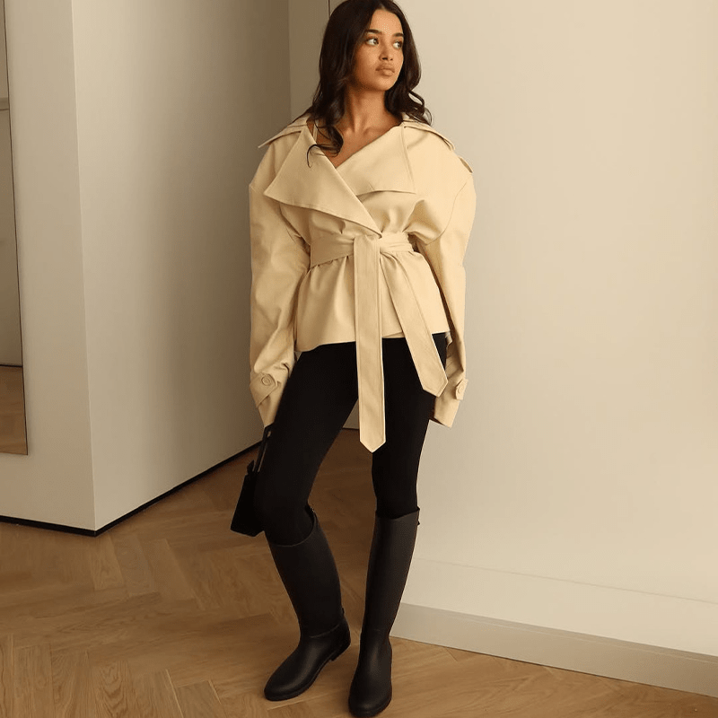 Barbara Belted Short Trench Coat