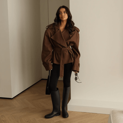 Barbara Belted Short Trench Coat