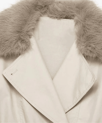 Camille Trench Coat with Faux Fur