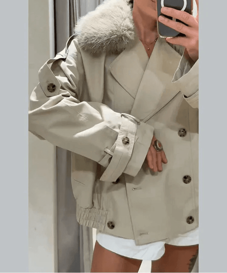 Camille Trench Coat with Faux Fur