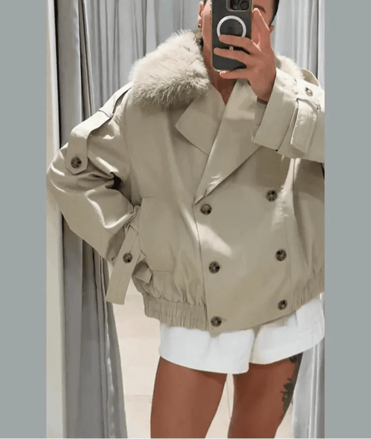 Camille Trench Coat with Faux Fur