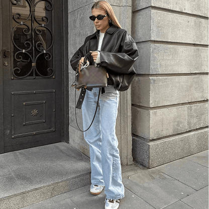 Carine Leather Moto Jacket