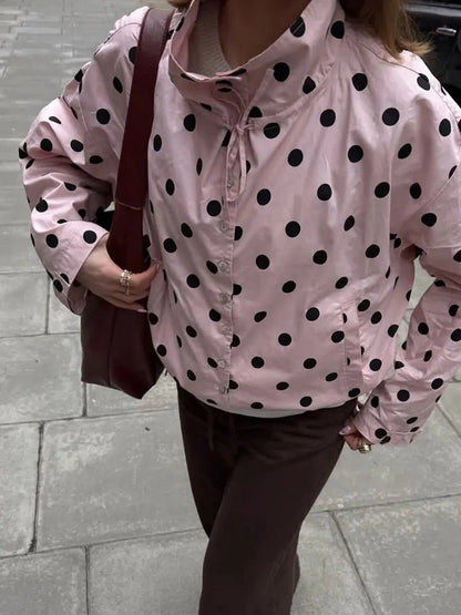 Margaret Drawstring Polka Dot Jacket