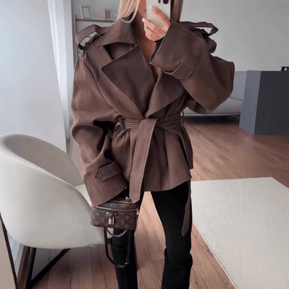Molly Belted Cropped Trench Coat