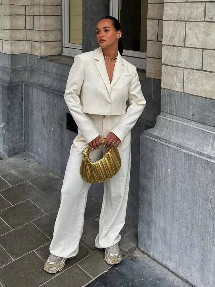 Olga Padded Cropped Suit Jacket