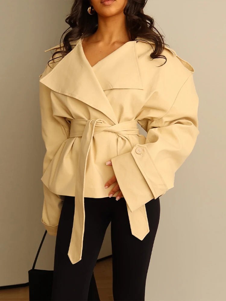 Sandy Lace Up Short Trench Coat
