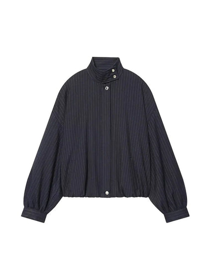 Saskia Striped Stand Collar Jacket