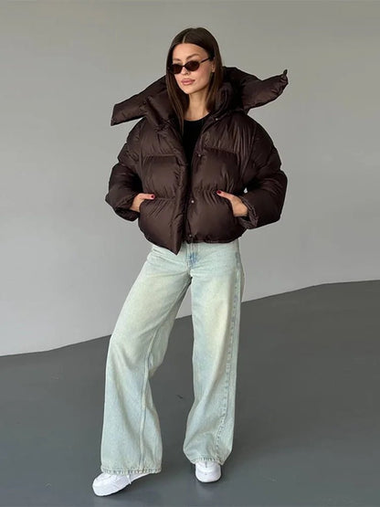 Sylvia Hooded Cropped Puffer Jacket