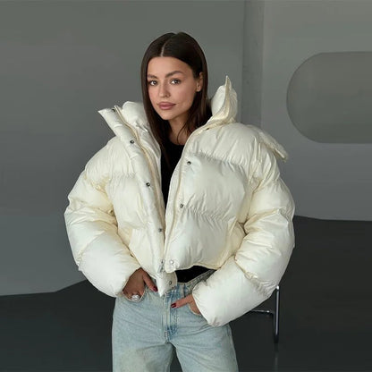Sylvia Hooded Cropped Puffer Jacket