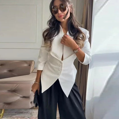 Tricia Structured Shoulder Cinched Blazer