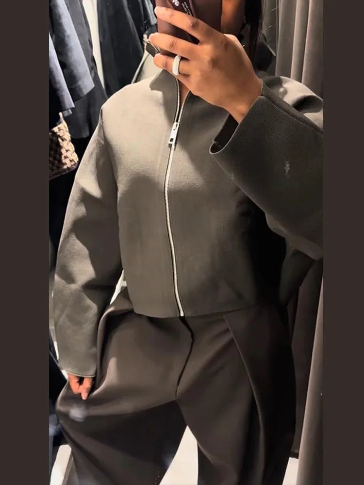 Zarina Zip Up Cropped Jacket
