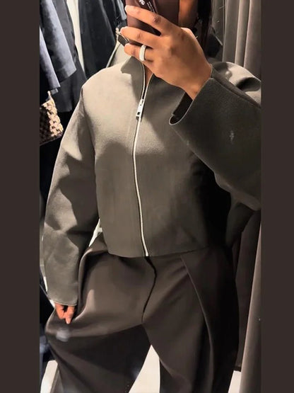Zarina Zip Up Cropped Jacket