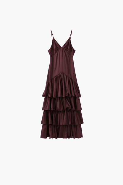 Aisley Ruffled Slip Dress