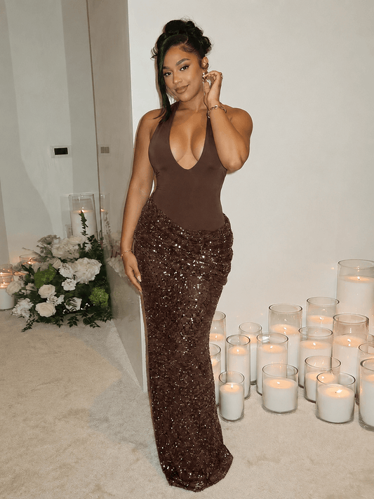 Amelia Criss-Cross Draped Maxi Dress