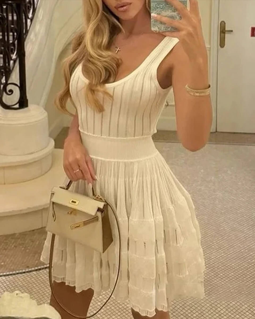 Beatrice Knitted Sling Mini Dress