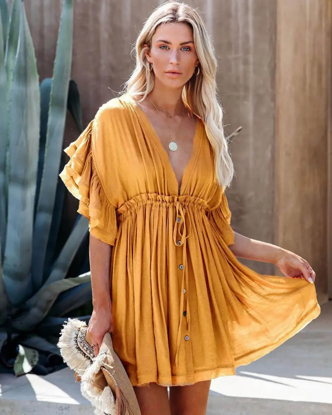 Anabelle Babydoll Boho Mini Dress