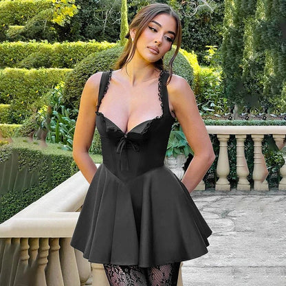 Clara Retro Plunge Mini Dress