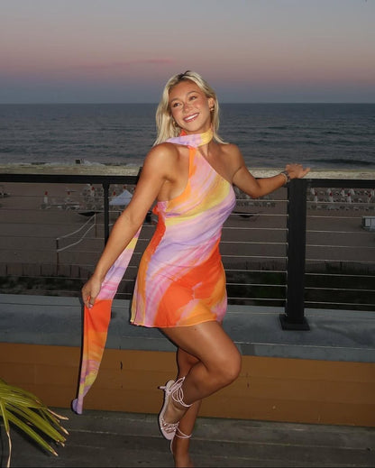 Bianca One-Shoulder Satin Mini Dress