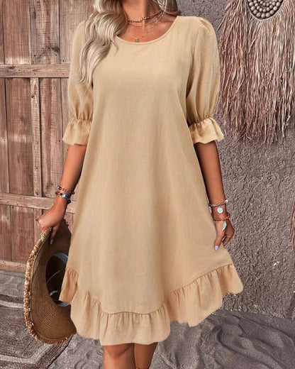 Mia Ruffle Hem Smock Dress