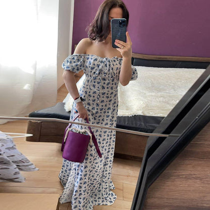 Lena Puff Sleeve Floral Midi Dress