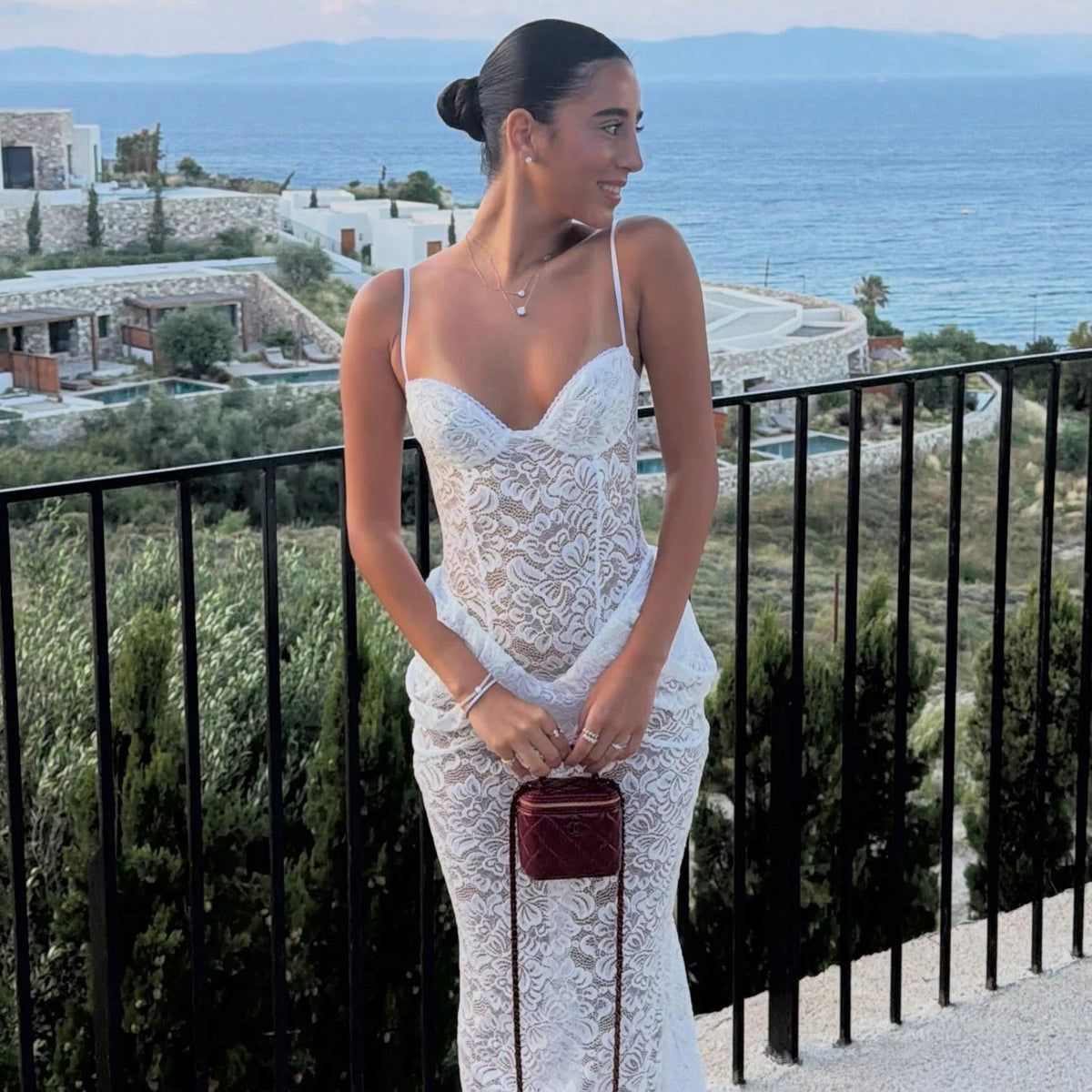 Isabella Corset Lace Maxi Dress