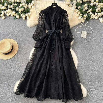 Beatrice Embroidered Pearl Midi Dress