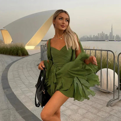 Zoe Creamsicle V-Neck Mini Dress