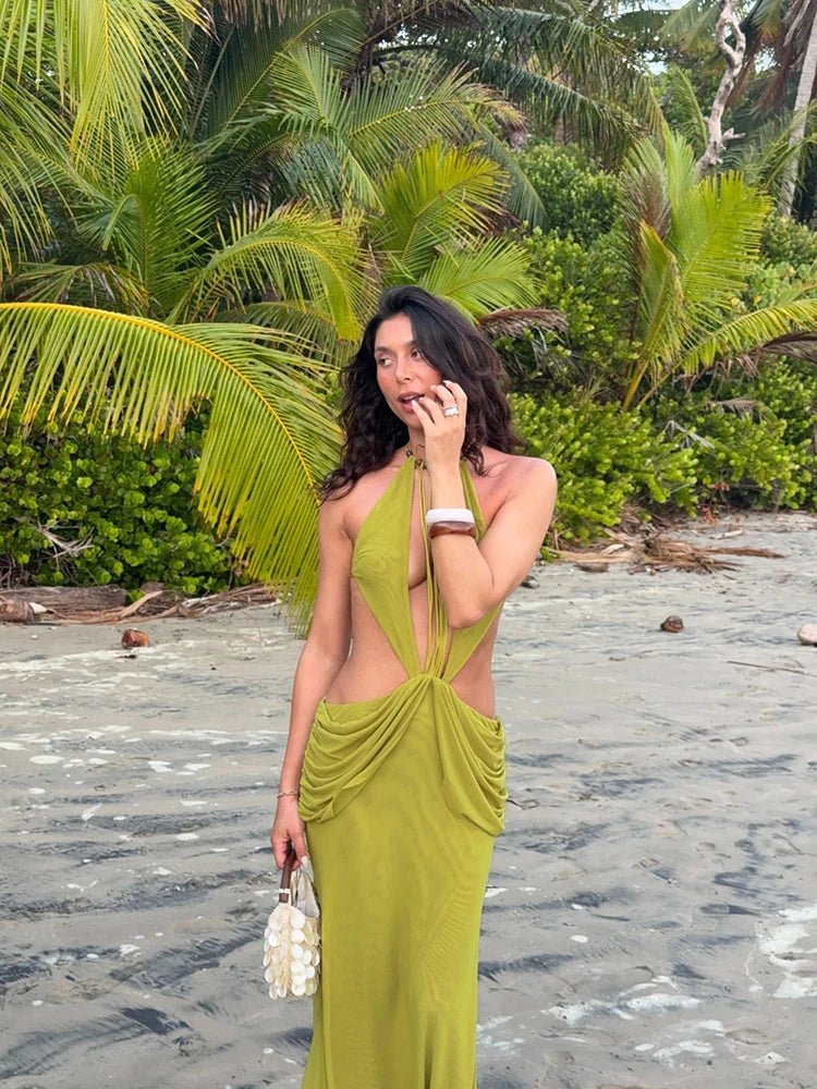 Margot Draped Backless Maxi Dress