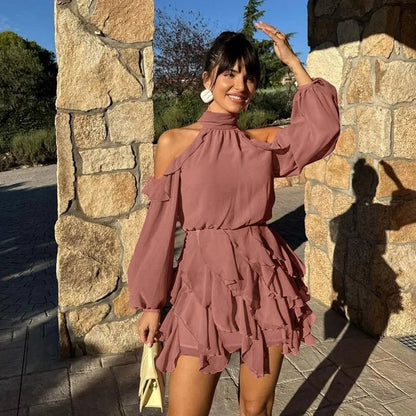 Maureen Halter Tiered Mini Dress