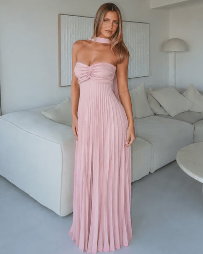 Olivia Mesh Maxi Dress with Scarf