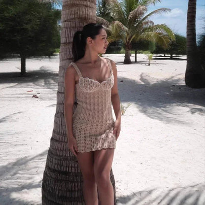 Rosie Hollow Out Knitted Mini Dress