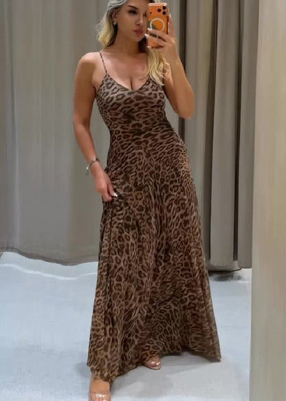 Sienna Leopard Print Strap Maxi Dress