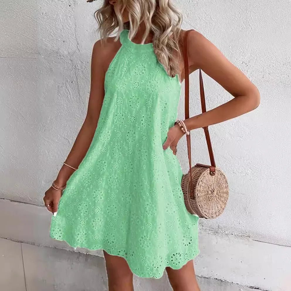 Sofia Bohemian Eyelet Embroidered Mini Dress