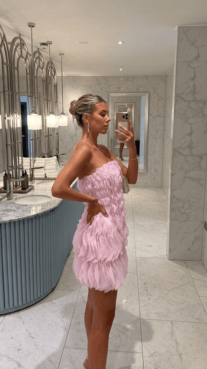Aisene Chiffon Mini Dress