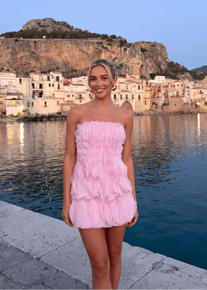 Aisene Chiffon Mini Dress