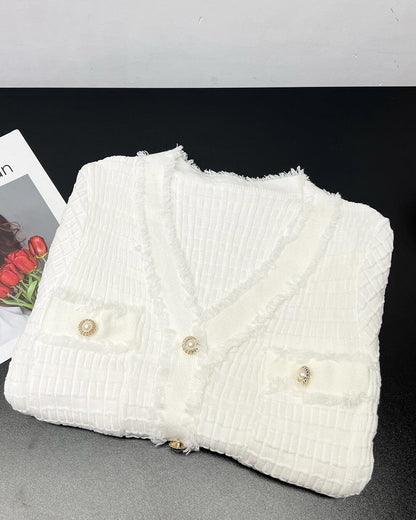 Sabrina V-Neck Knitted Sweater Dress