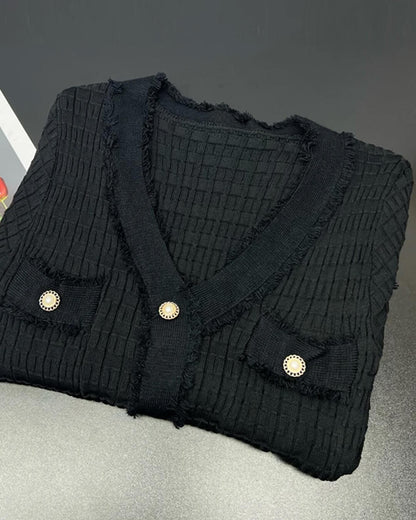 Sabrina V-Neck Knitted Sweater Dress