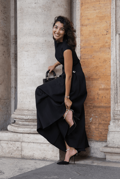 Veronica Mock Neck Maxi Dress