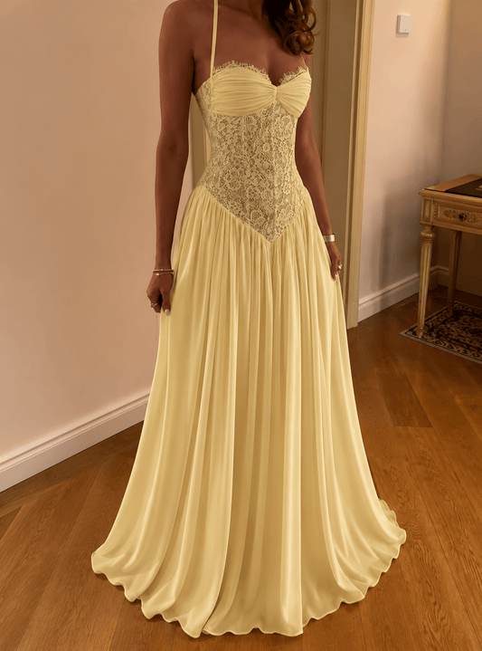 Gloria Halter Corset Maxi Dress