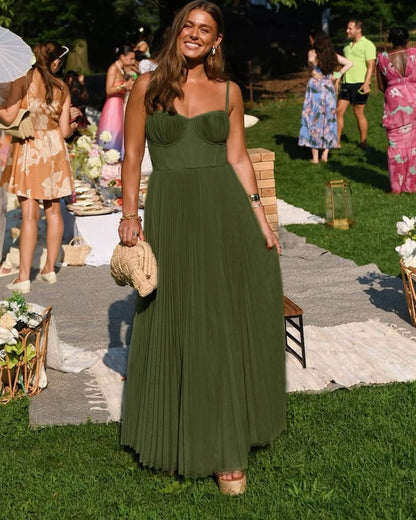 Teresa Pleated Sleeveless Maxi Dress