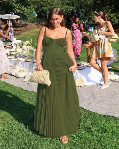 Teresa Pleated Sleeveless Maxi Dress
