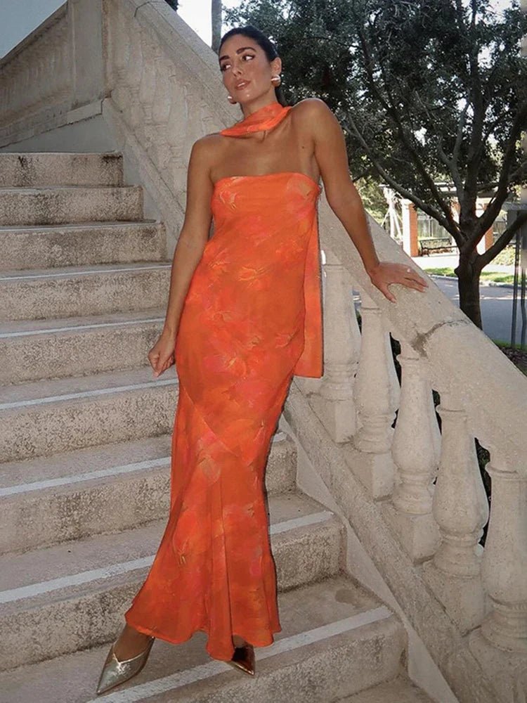 Sabrina Strapless Mesh Maxi Dress